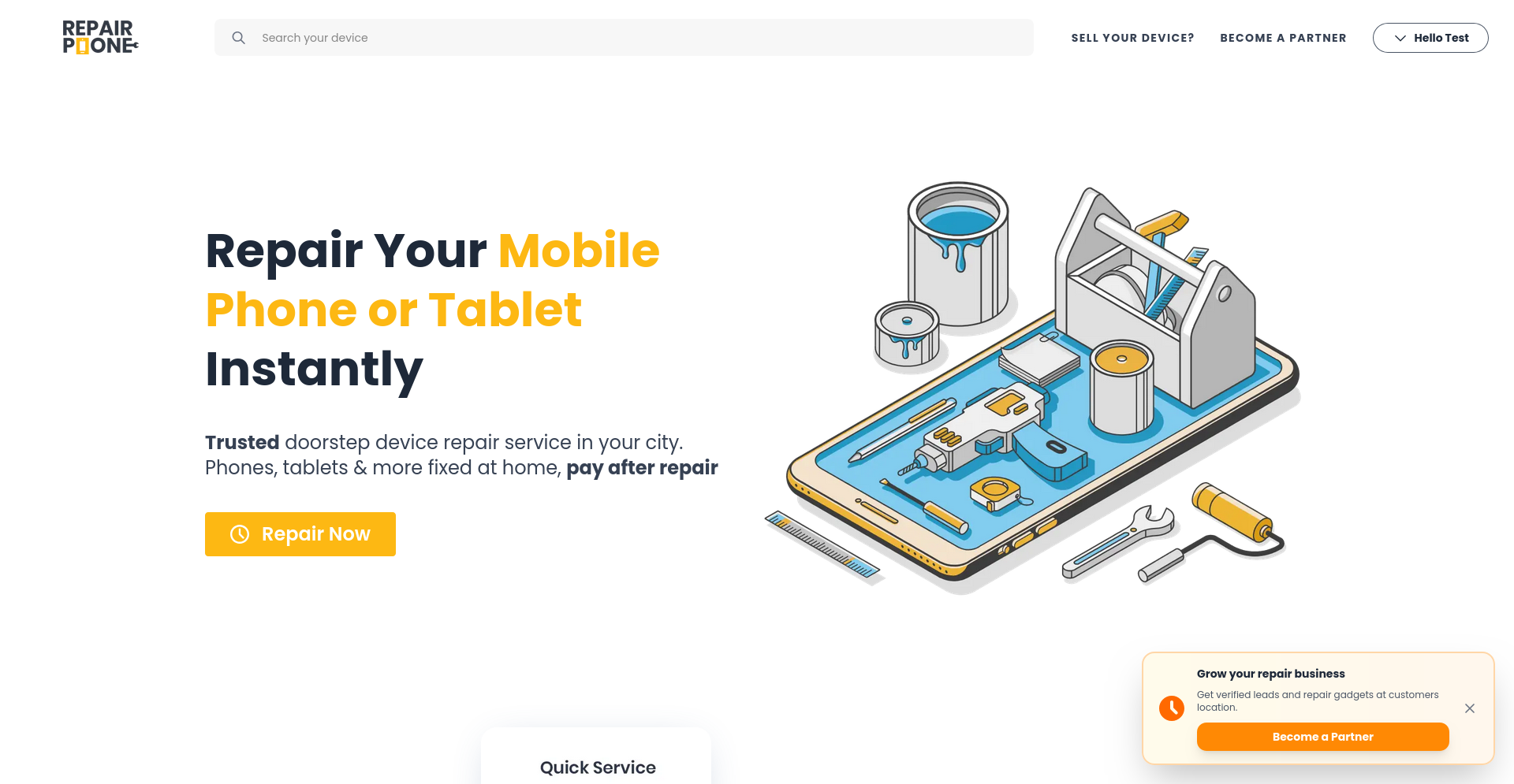 RepairPhone Service Architecture Web
